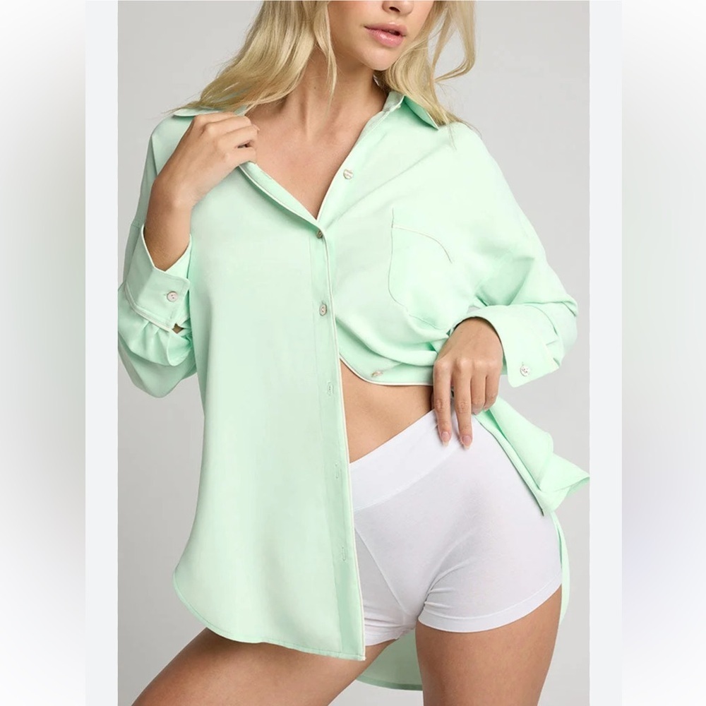 Negative Underwear Supreme Button Down Lounge Pajama Shirt XS/S